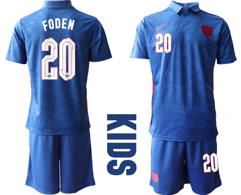 2021 European Cup England away Youth #20 soccer jerseys